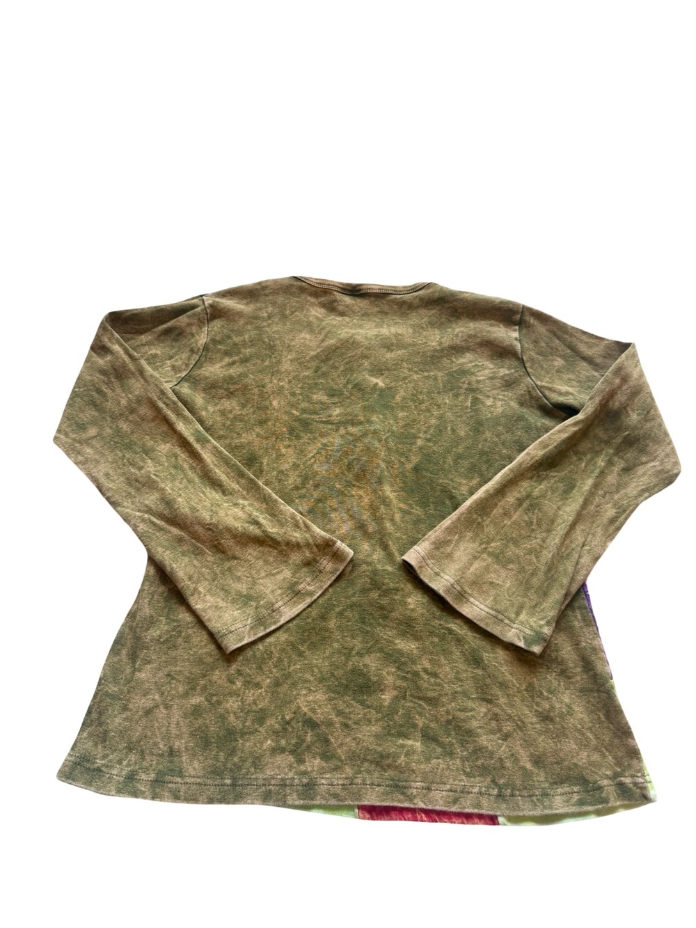 Boho Patchwork Floral Long Sleeve Top Size Large 100% Cotton Hippie Festival - Picture 4 of 6